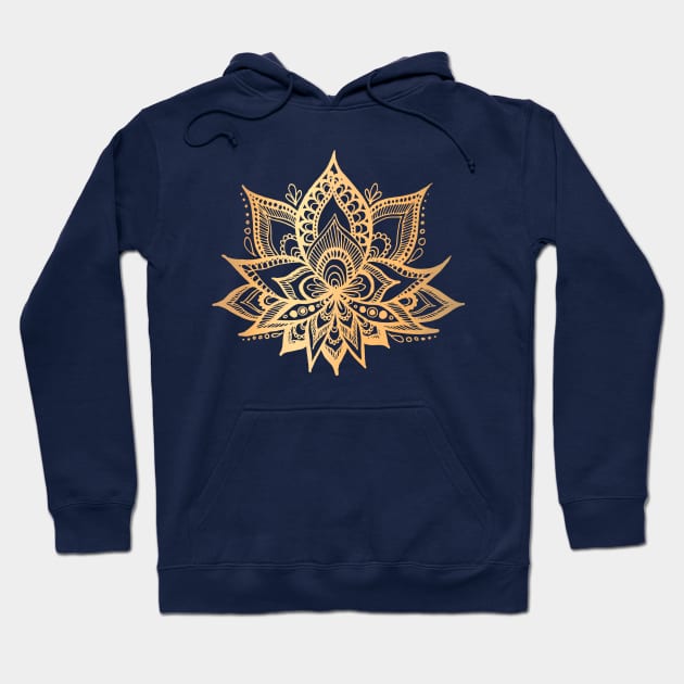 Sacred Gold Lotus Flower Hoodie by julieerindesigns